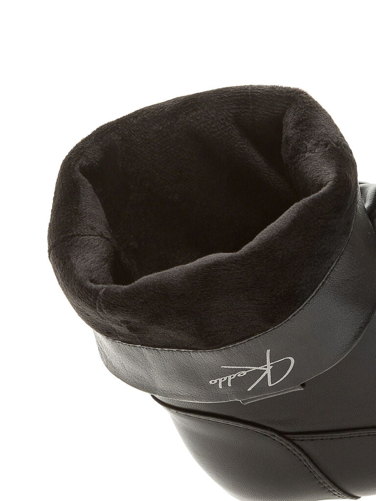 Black Slouchy Leather Ankle Boots
