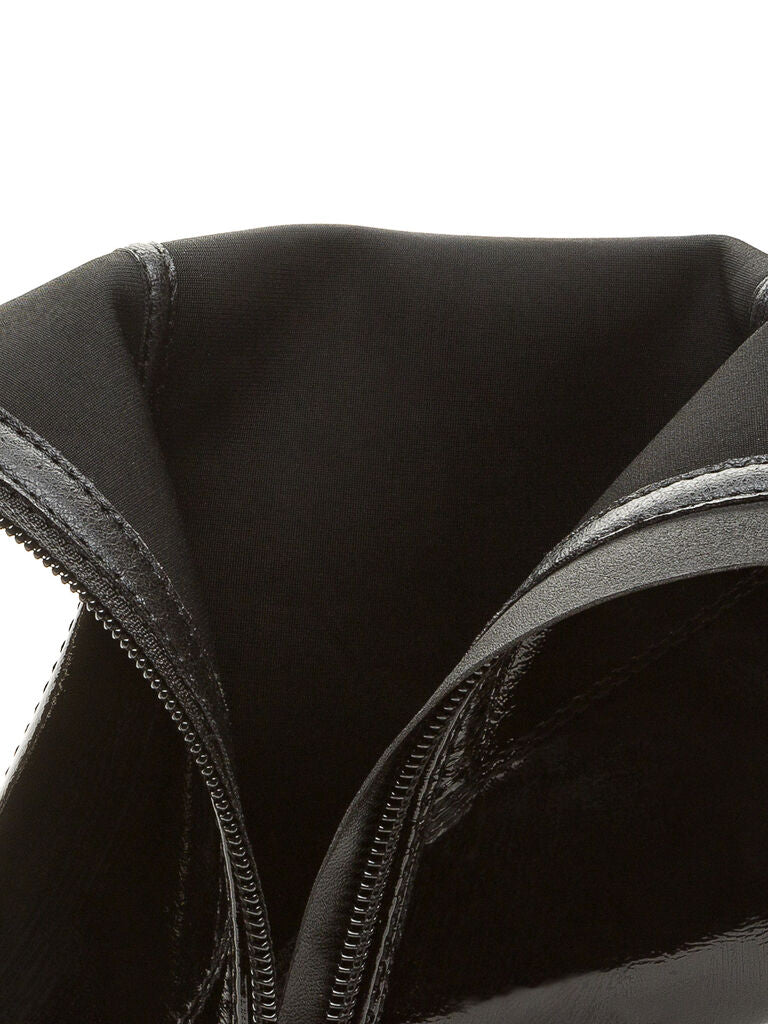 Black Patent Ankle Boots with Pointed Toe