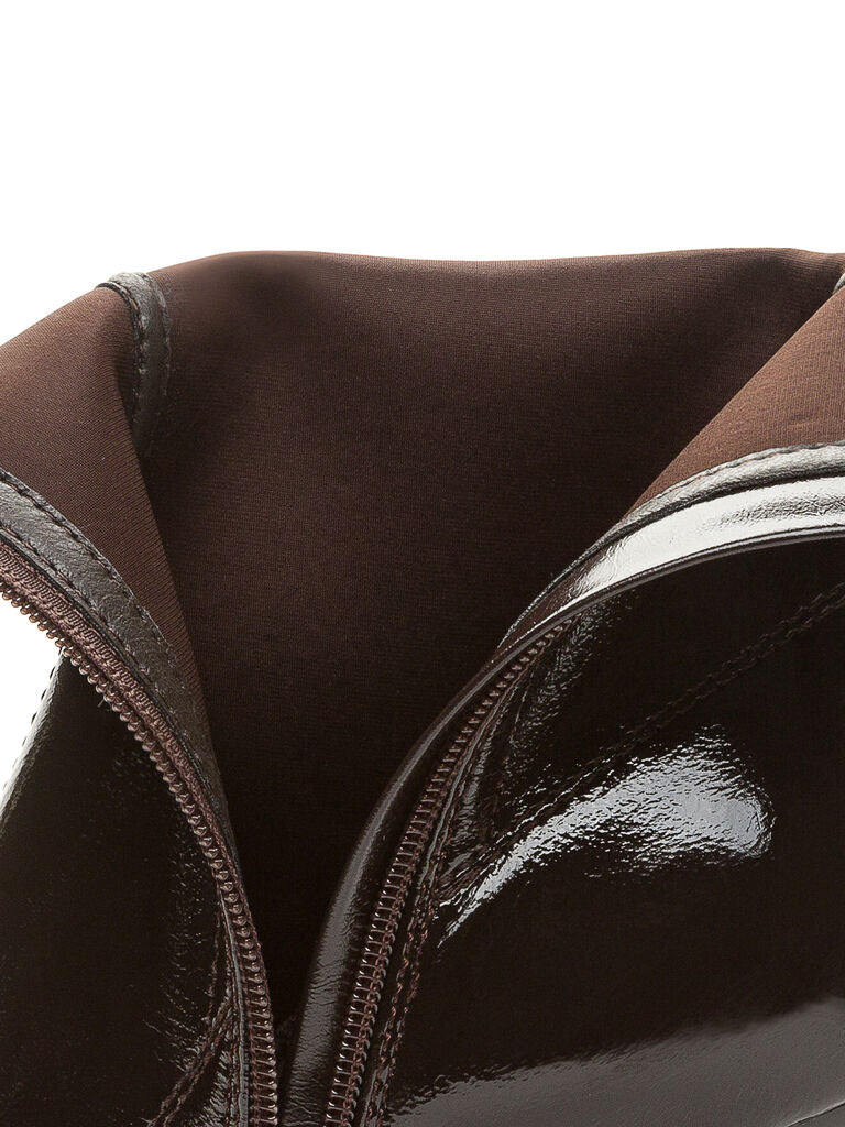 Black Patent Ankle Boot with Stiletto Heel