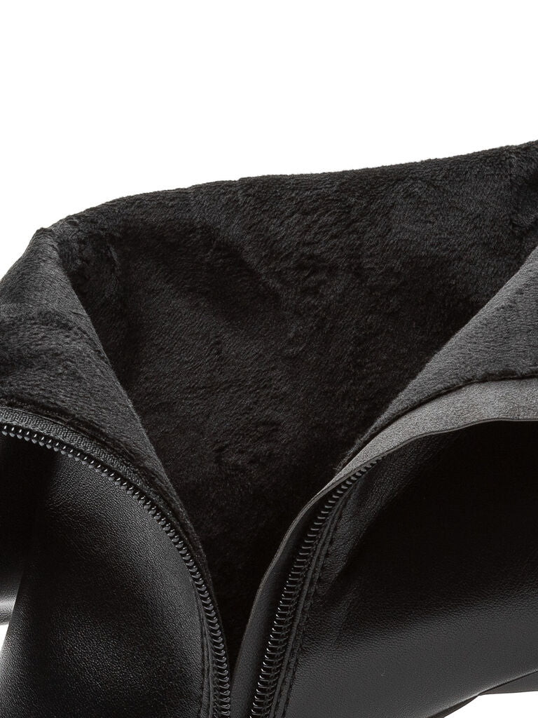 Black Leather Ankle Boot with Stiletto Heel