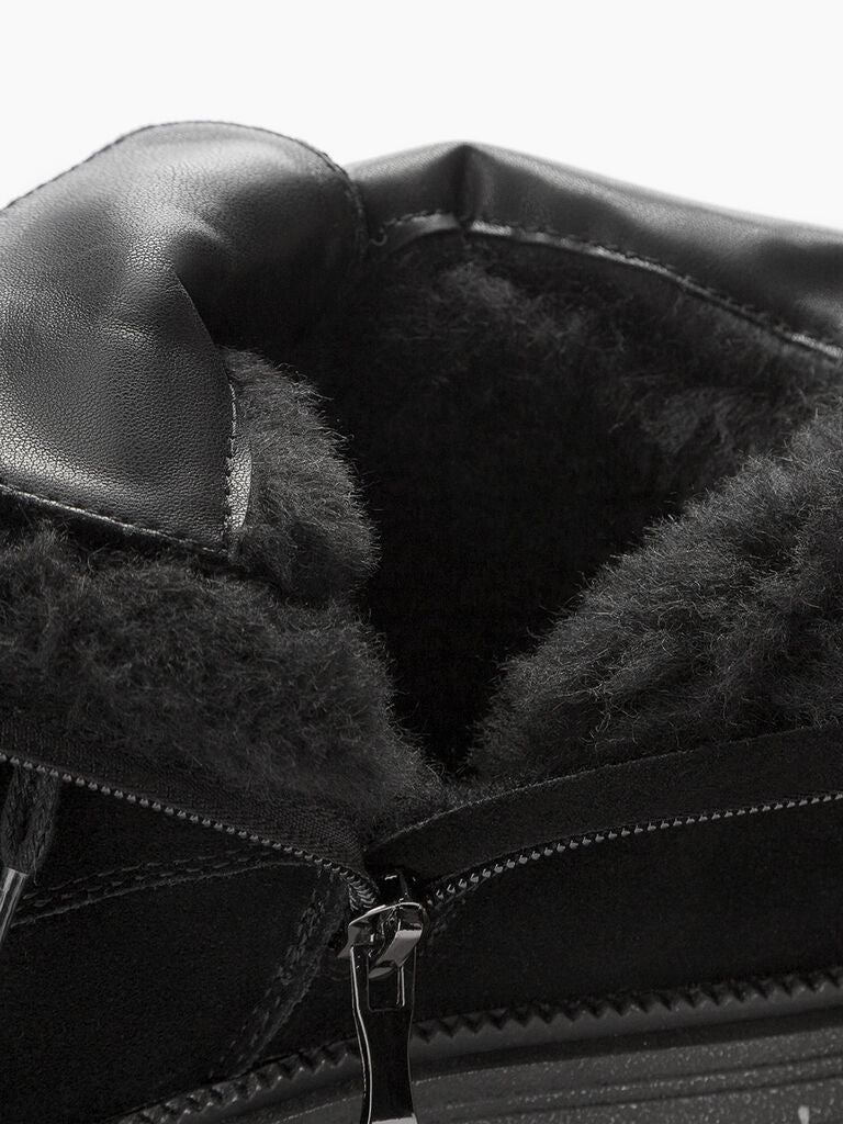 Black Suede Ankle Boots with Chunky Sole