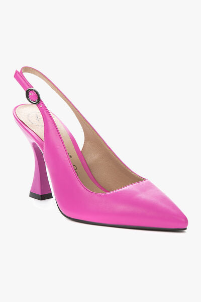 Pink Slingback Pump with Curved Heel