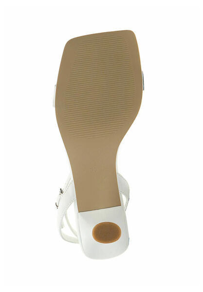 White Strappy Heel Sandals with Ankle Strap