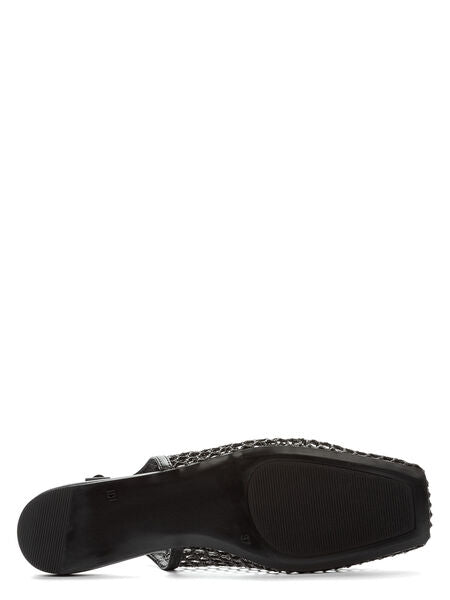 Black Mesh Slingback Flats