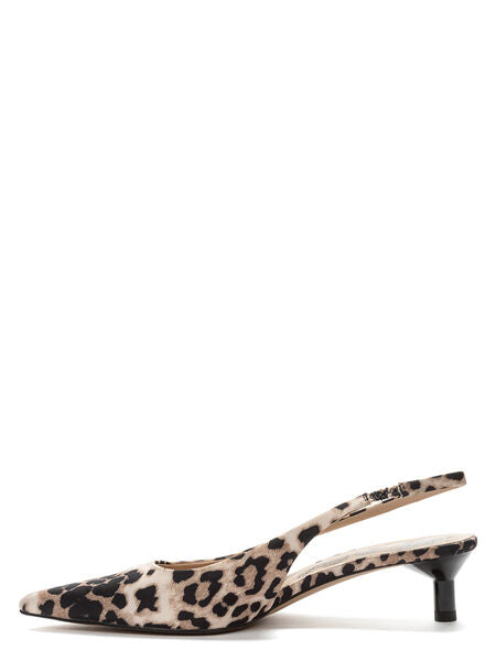 Animal Print Slingback Pump with Kitten Heel