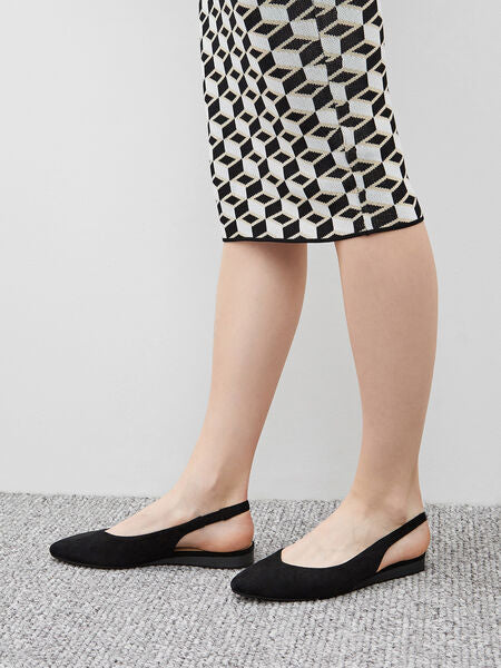 Black Suede Slingback Flats