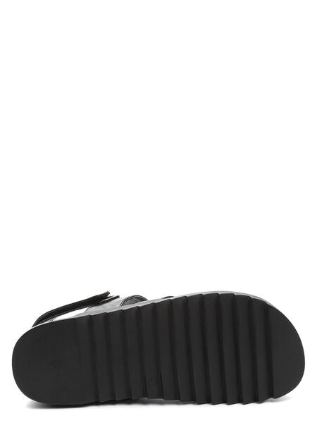 Black Strap Sandal with Adjustable Closure