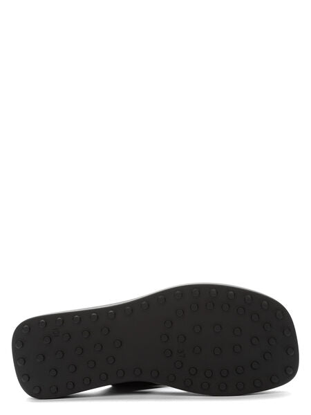 Black Platform Sandal with Adjustable Ankle Strap