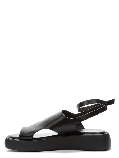 Black Platform Sandal with Adjustable Ankle Strap