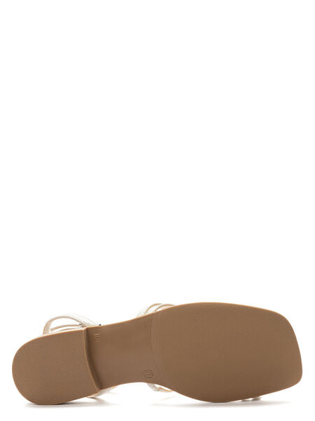 Ivory Strappy Sandal with Pearl Detail