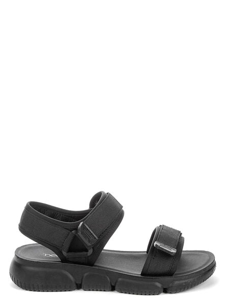 Black Sport Sandals with Adjustable Straps