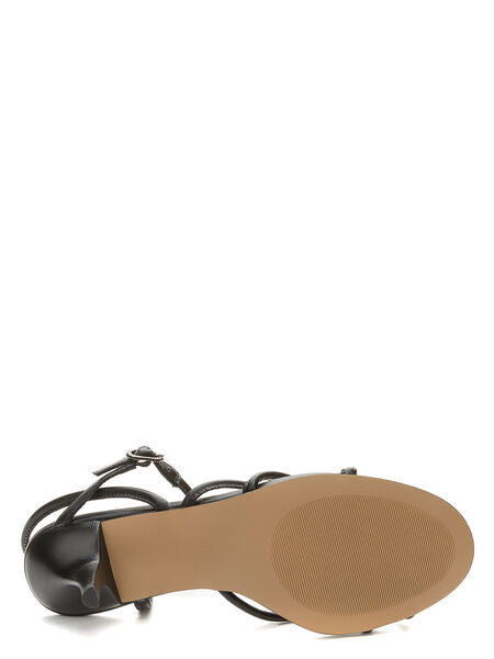 Black Strappy Sandals with Minimalist Design