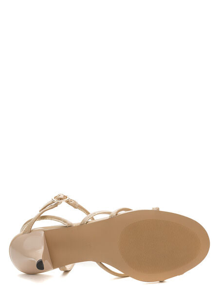 Beige Strappy Heeled Sandals