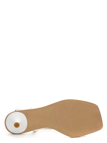 White Strappy Kitten Heel Sandals
