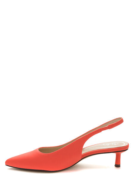Coral Slingback Kitten Heel Pump