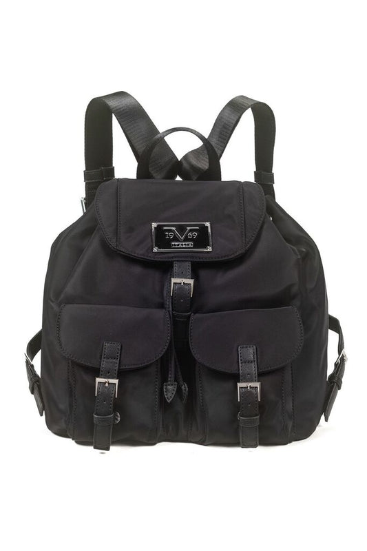 Black Nylon Backpack with Buckle Closures
