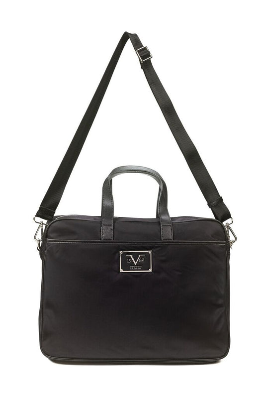 Black Nylon Laptop Bag with Adjustable Strap