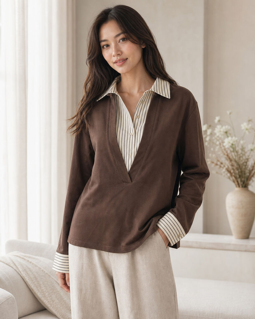 Top Long Sleeves - BROWN