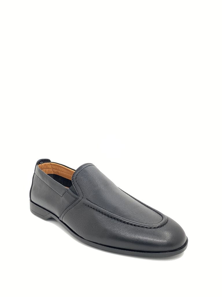 Black Textured Slip-On Loafer
