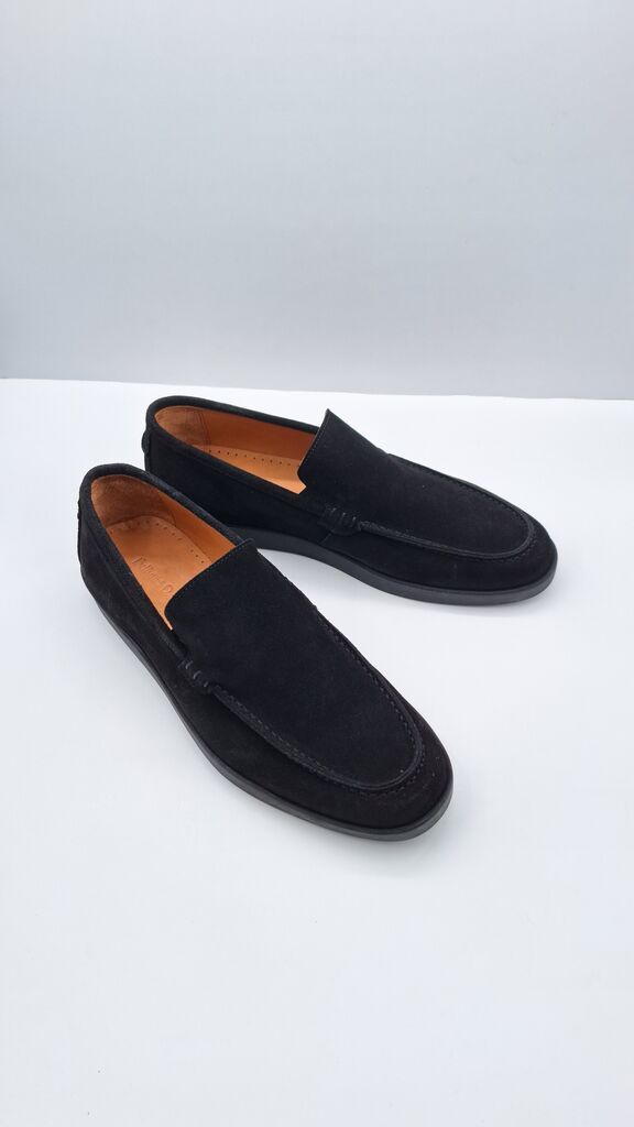 Black Suede Loafers with Sleek Design