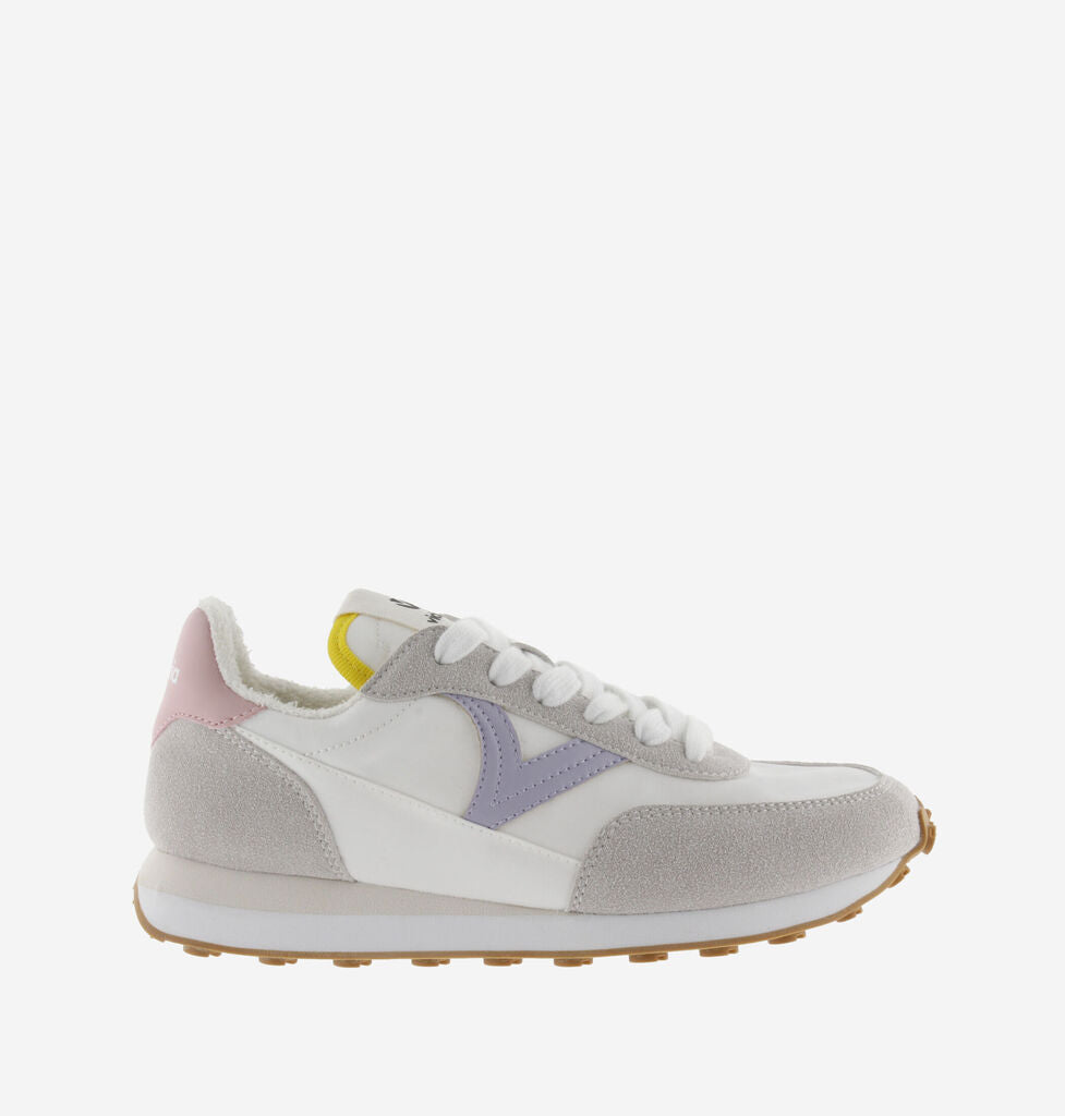 Pastel Suede Accent Sneaker with Retro Appeal