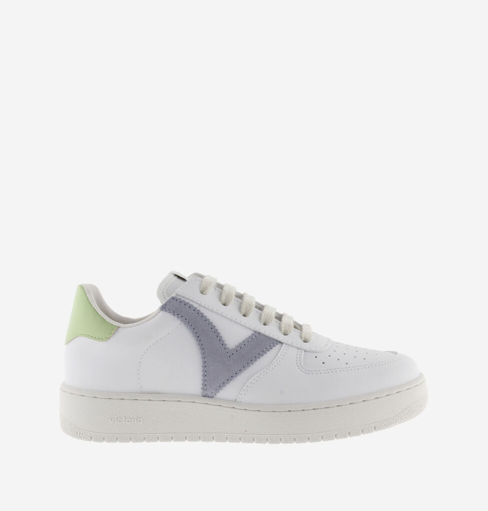 White Leather Sneakers with Colorblock Heel