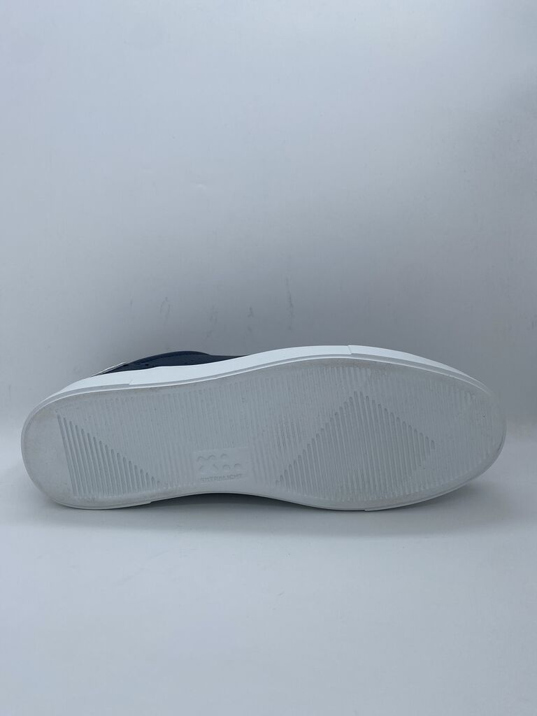 Navy Leather Classic Sneakers with White Sole