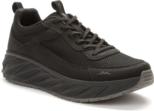 Black Mesh Athletic Sneakers with Textured Sole