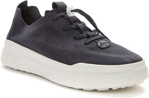 Navy Textured Sneakers with Elevated Sole