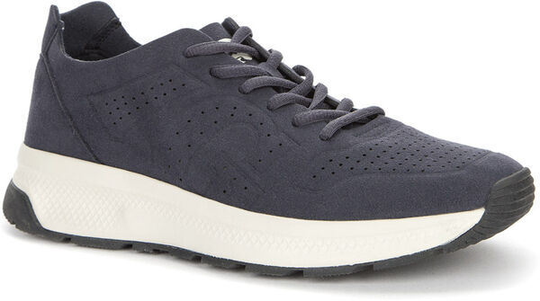 Navy Perforated Sneaker with Lace-Up Design