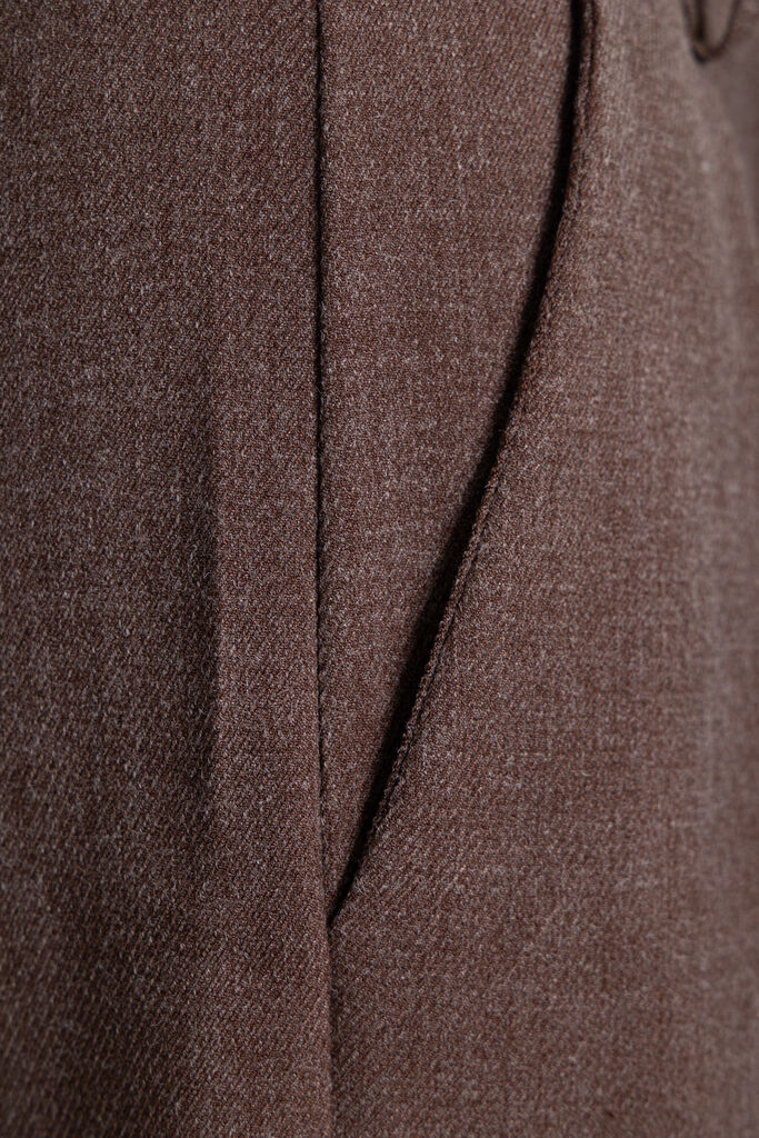 Brown Wide-Leg Trousers with High Waist