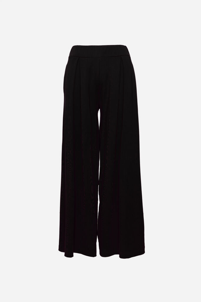 Black Wide-Leg Trousers with Relaxed Fit