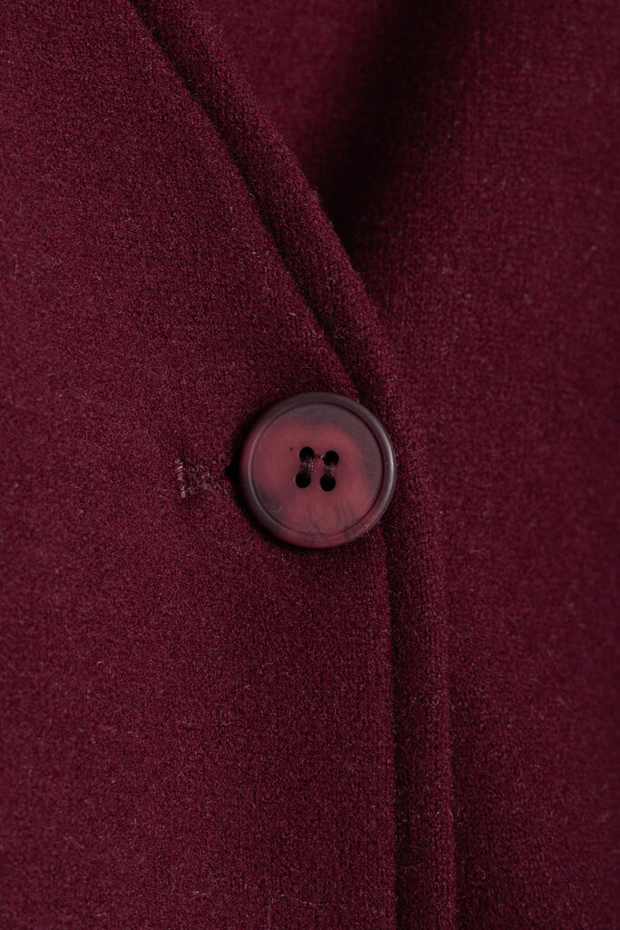 Deep Burgundy Textured Button-Up Jacket