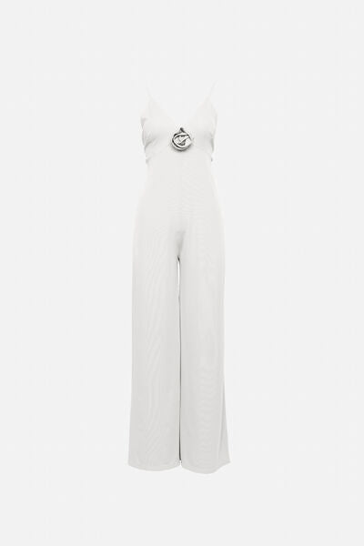 White Jumpsuit with Ring Detail
