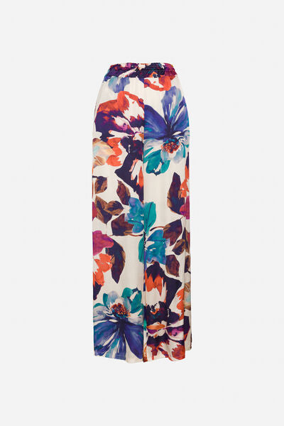 Multicolor Floral Wide-Leg Pants
