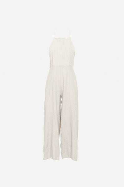 Ivory Jumpsuit with Wide Legs