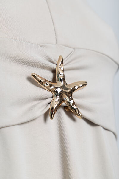 White Halter Top with Star Embellishment