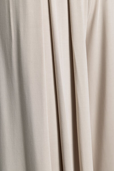 Beige Flowy Wide-Leg Trousers