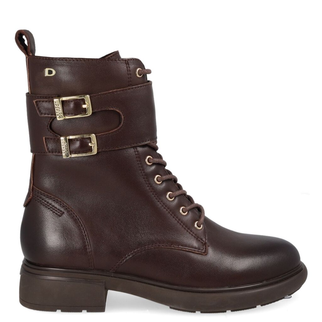 Brown Leather Ankle Boot with Buckles