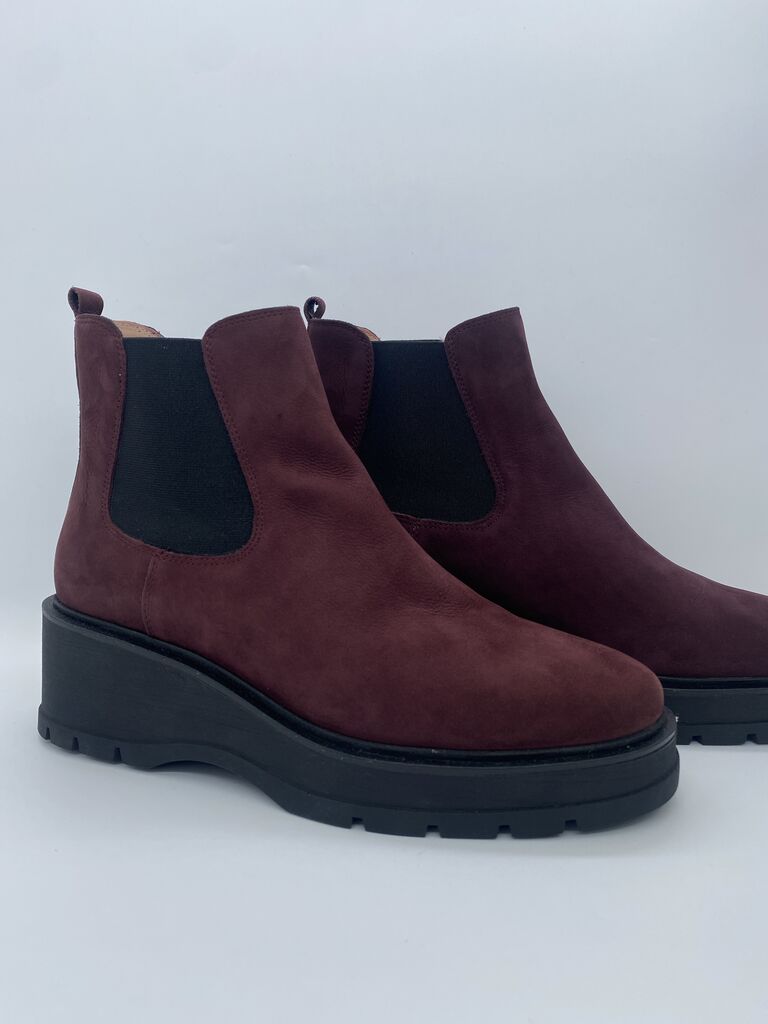 Burgundy Platform Chelsea Boots