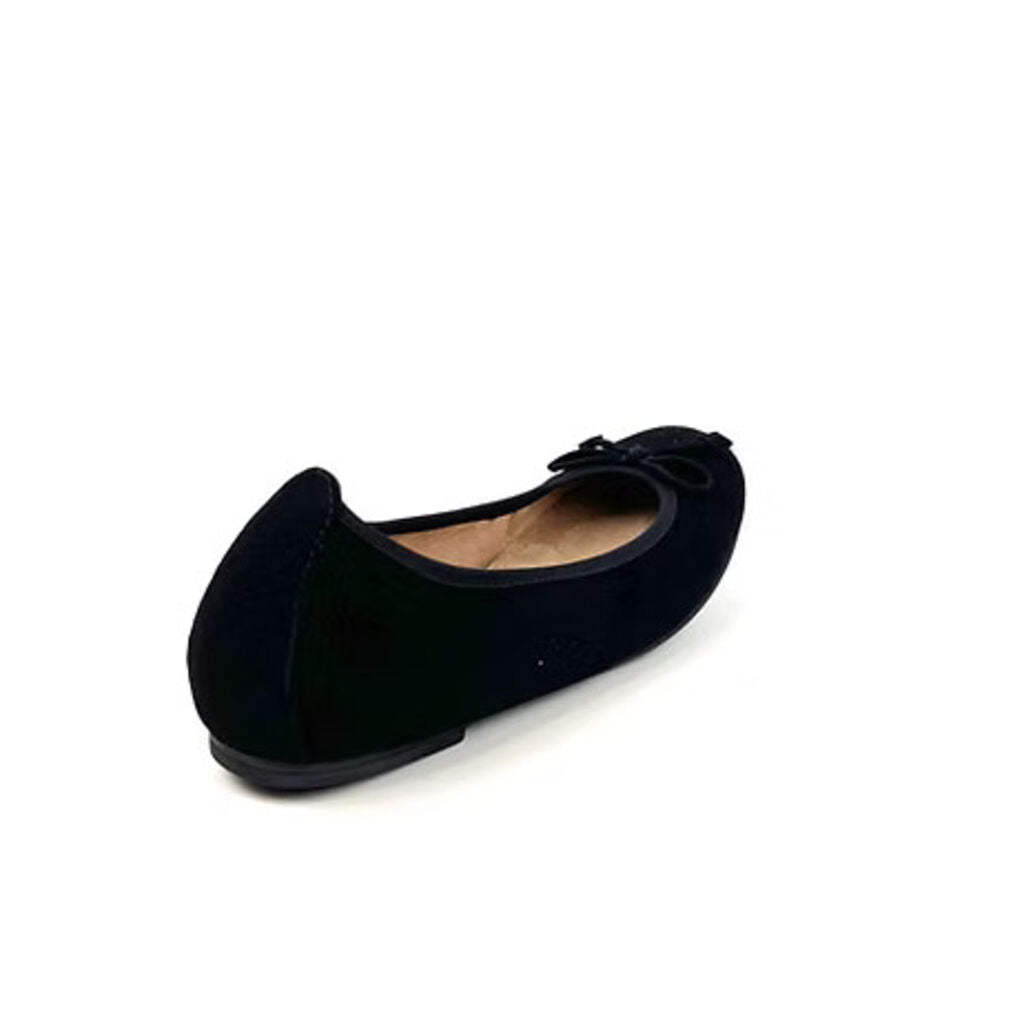 Black Velvet Ballet Flats with Bow Detail