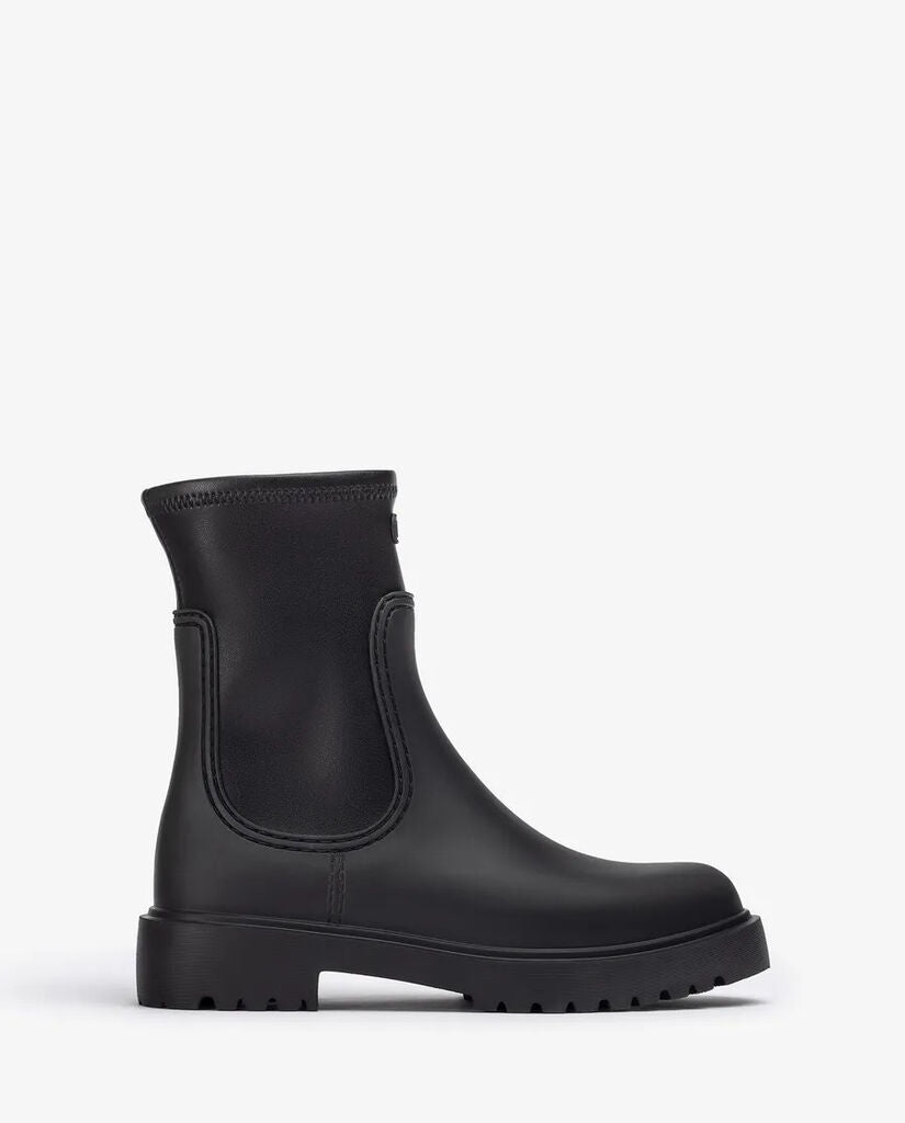 Black Ankle Boot with Elastic Side Panels