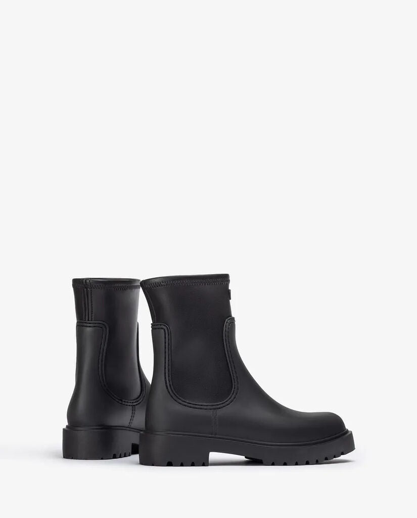 Black Ankle Boot with Elastic Side Panels
