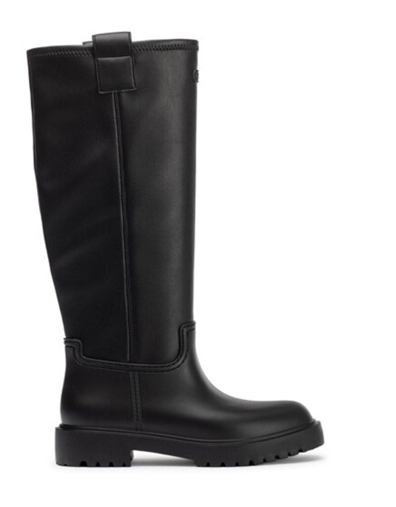 Black Knee-High Boot with Chunky Sole