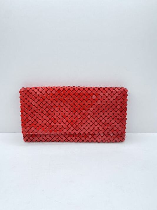 Red Geometric Clutch with Sleek Design