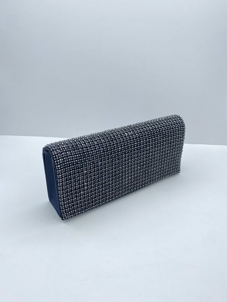 Black Beaded Clutch with Sparkling Accents