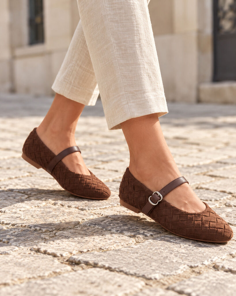 Mary Jane Shoe Suede BROWN