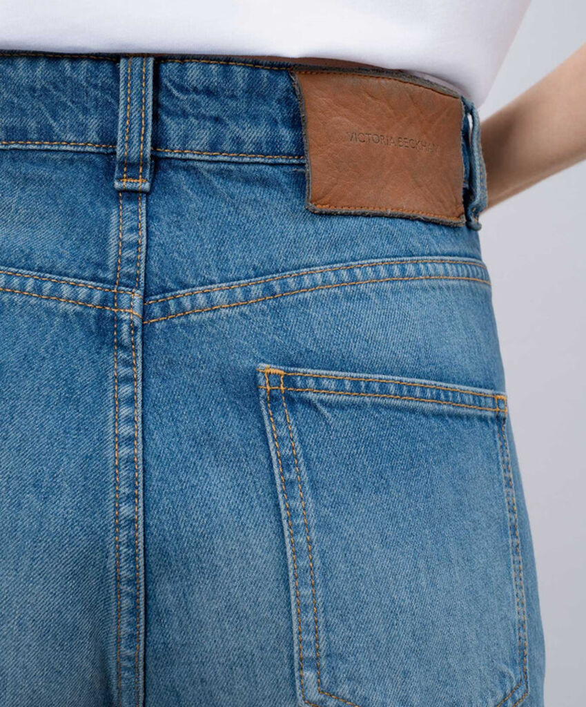 Blue Denim Wide-Leg Jeans