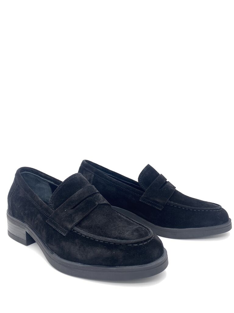 Black Suede Loafer with Classic Silhouette