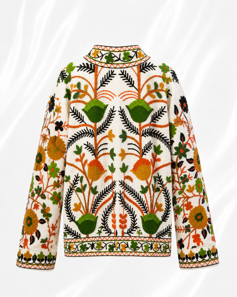 Kaftan Unique WHI/GRN